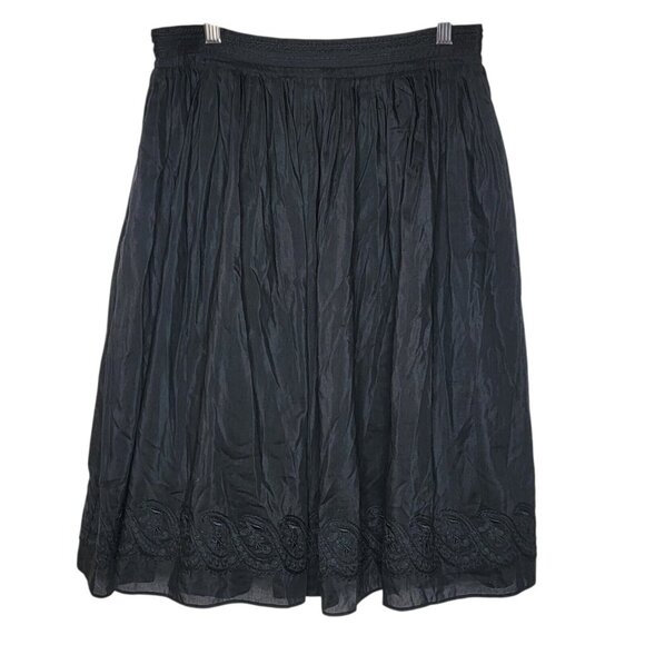Kobi Halperin Dresses & Skirts - Kobi Halperin Ashlee Black Silk Blend Embroidered Pleated Circle Skirt Size 4‎